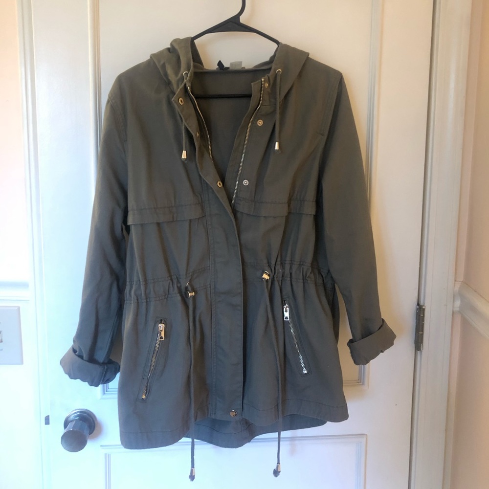 H&M Army green military jacket
